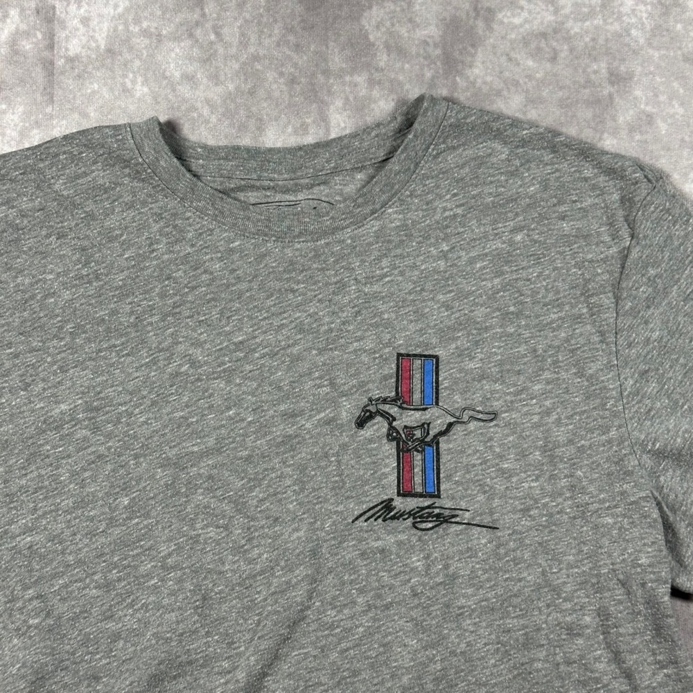 Lucky Brand Ford Mustang Graphic‎ Tee Mens Medium Gray Strike A Blow Originality - Picture 3 of 5